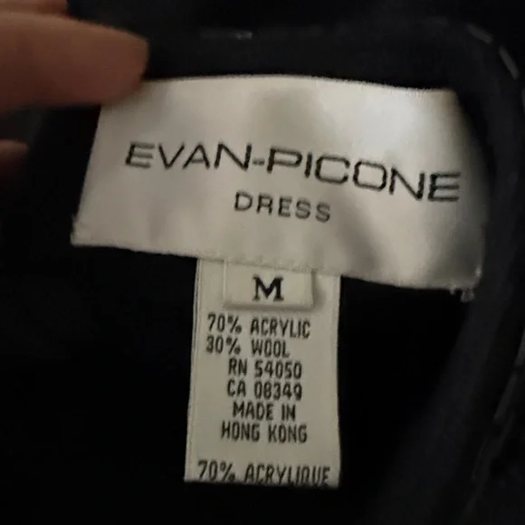 Vtg Beaded Mock Neck Bodycon Wool Blend Knit Maxi Dress Size M Minimal Elegant - Picture 5 of 5